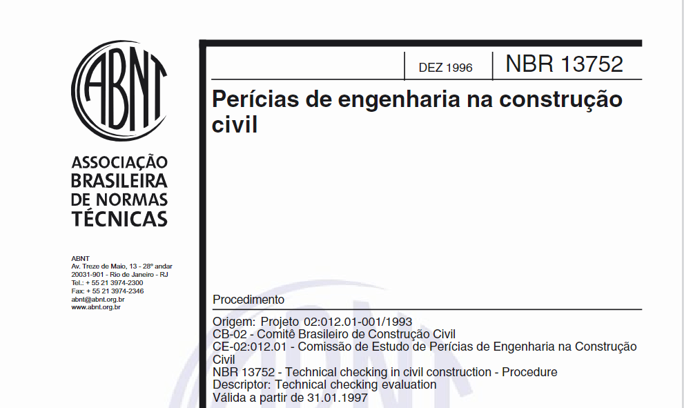 capa nbr 13752 pericias de engenharia na construção civil
