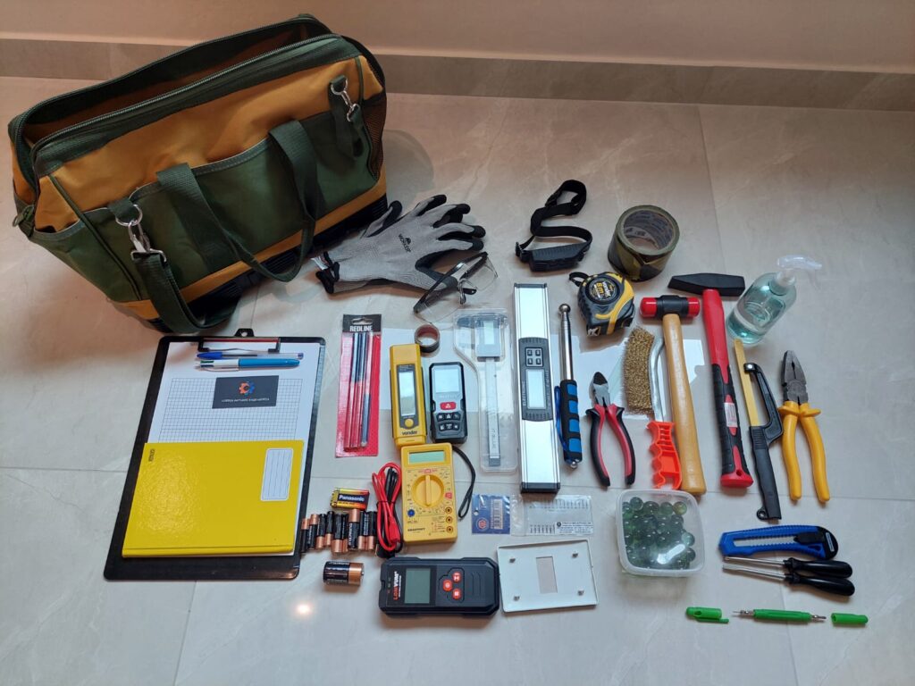 mala de ferramentas da inspeção